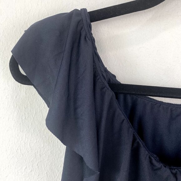 Trina Turk Off the Shoulder One-Piece Swimsuit Black 6 - Picture 3 of 10